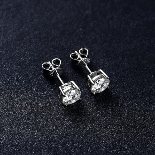 Luxury-Style Moissanite Earrings Crafted in 925 Sterling Silver with 18K White Gold Plating - Image 5
